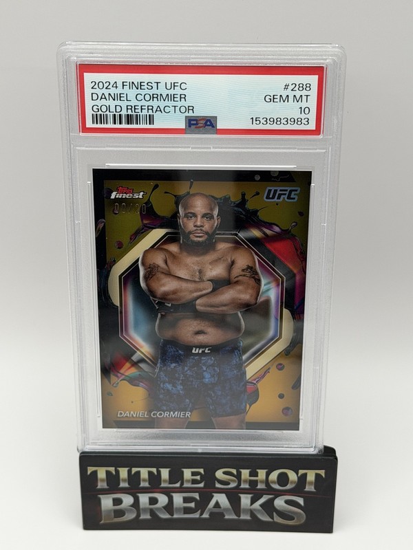2024 Topps Finest UFC DANIEL CORMIER Gold Refractor /20 PSA 10