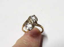 3.0 Grams 10K Gold 2 Clear Stone Ring Marked 10K Size 7.5 2591.96 per troy oz
