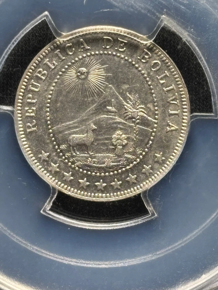 1909-A Bolivia 5 Centavos – PCGS MS-64 – Paris Mint – Scarce Key Date - Image 2 of 3