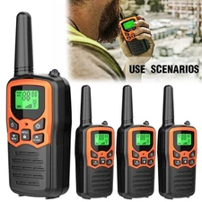Long Range 100 mile Walkie Talkie Two Way Radio Charge Headset Waterproof 4 PACK