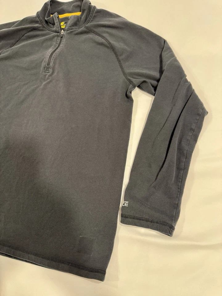 Camisa Carhartt Force Delmont 1/4 Cremallera Negra Manga Larga Calce Relajado Para Hombre Mediana Foto 4 de 4