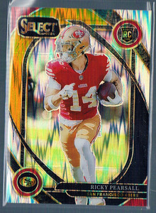 2024 Panini Select #285 Ricky Pearsall RC Black and Gold Prizm Shock Premier