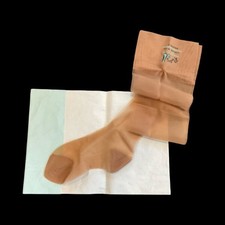 Rapture Junior Miss Vtg Dress Sheer Stockings W Tissue Sz 8 Lngth 29