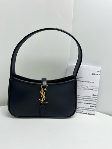 YSL Black Gold Mini Hobo Shoulder Handbag For Women