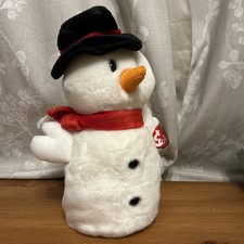 TY Beanie Buddies - Snowball the Snowman 2001 Christmas 12" Soft Plush Toy Buddy
