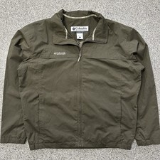 Columbia Jacket Men XL Olive Green Full Zip Vented Water Wind Resistant Outdoor