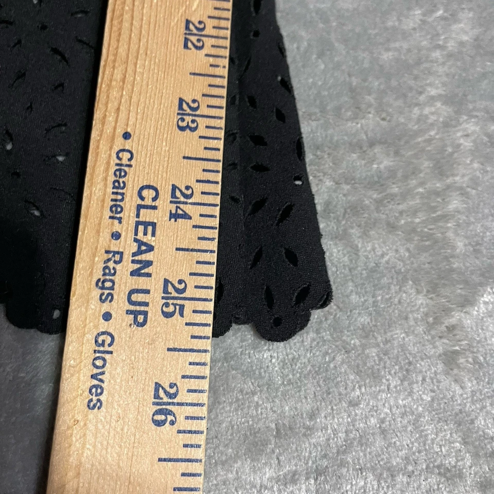 Betabrand Pants Womens Large Petite Black Laser Cut Yoga Pants Eyelet Flare Boho - Image 2 of 4