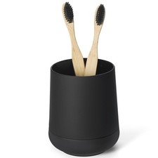 Matte Black Silicone Boot Toothbrush Holders, Modern Tooth Brushing and
