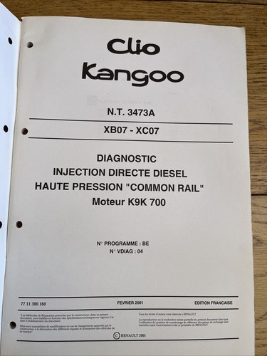 Manuel reparation ATELIER RENAULT Clio Kangoo Nt 3473A Injection Diesel Bosch - Picture 2 of 12