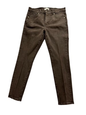 Loft Skinny Jeans Womens Size 31/12 Denim Stretch Mid Rise Charcoal Black