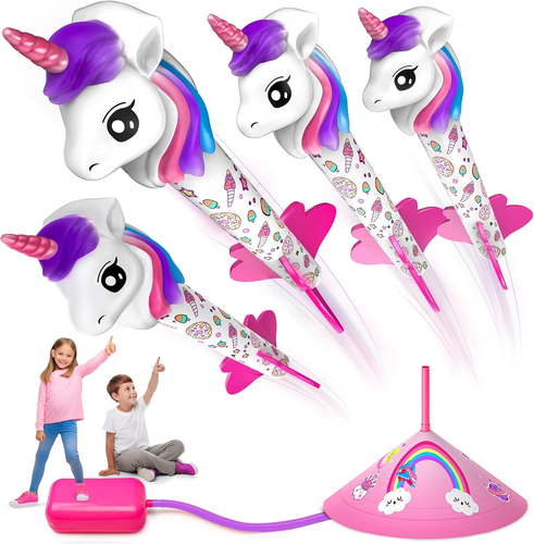 Unicorn Rocket Launcher for Kids, 4 Unicorns Outdoor Toys for Girls, Christmas E - Picture 9 of 12