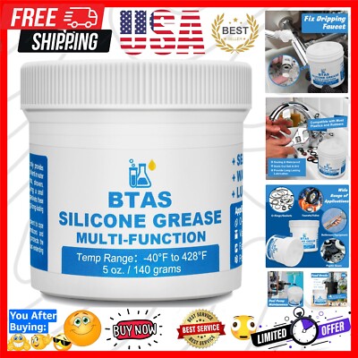Silicone Grease 5 Oz Food Grade O-Ring Lubricant Waterproof for Plumbing & Pools