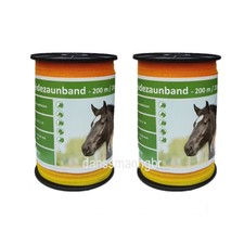 400 Meter Weidezaunband 20 mm 4 Niro,gelb-orange