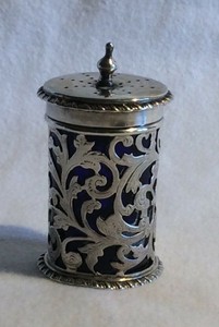 Antica Saliera Inglese In Argento Finemente Decorata E Vetro Di Fine 800 Ebay