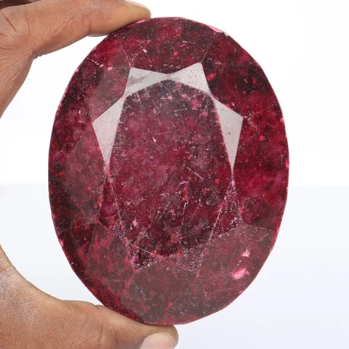 Natural Red Ruby 2514 Ct. Very Large Oval Cut Faceted Loose Gemstone Certified