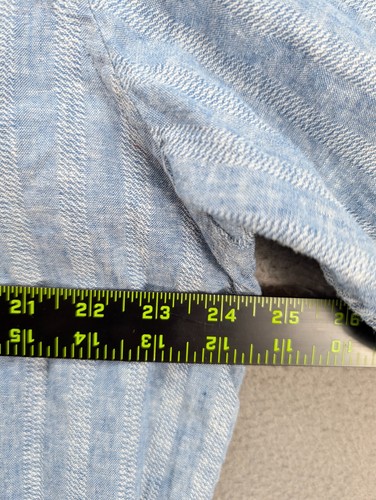Weatherproof Vintage Mens Washable Linen Short Sleeve Shirt Blue Preppy Size 2XL - Picture 6 of 8
