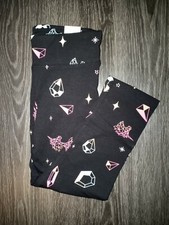 Girls justice cropped legging size 12 new black w/neon rainbow graphics