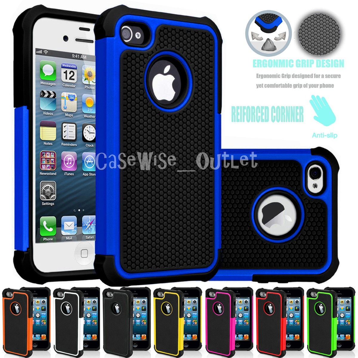Heavy Duty Tough Soft Case Hybrid Hard Shockproof Cover For iPhone