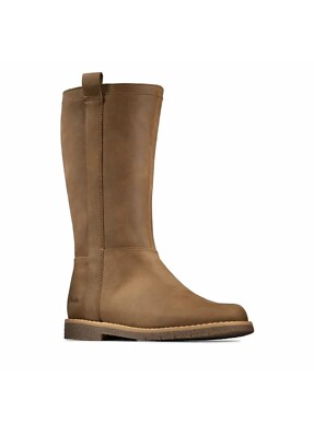 Clarks Mädchen Comet wild hellbraune Lederstiefel UK 11 F / 29