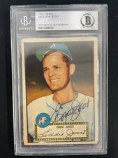 EDDIE JOOST 1952 TOPPS #45 - BAS AUTHENTIC AUTO - PHILADELPHIA ATHLETICS - *7426