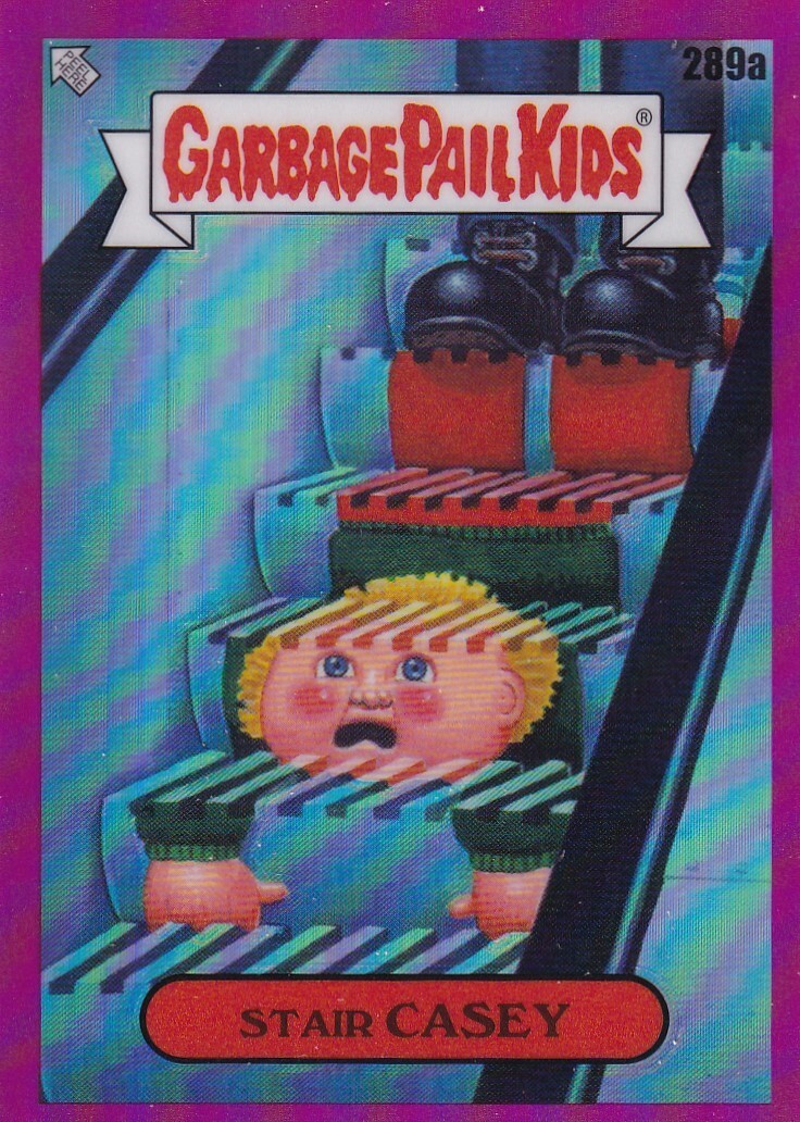 2024 Topps Chrome GPK OS7 Magenta Refractor #289A Stair Casey Garbage Pail Kids