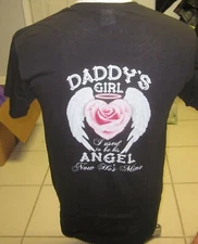 DELTA APPAREL WOMEN'S "DADDY'S GIRL" T-SHIRT MEDIUM BLACK NEW!!!