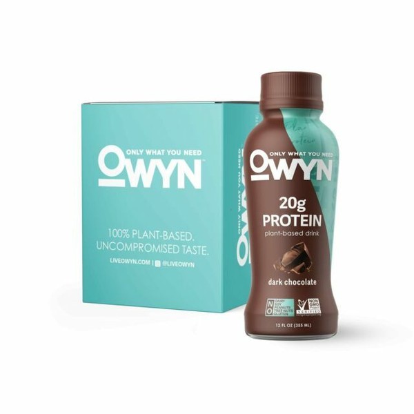 Owyn Protein Plantbased Shake Dark Chocolate 4 Shakes 12 FL Oz 355 Ml