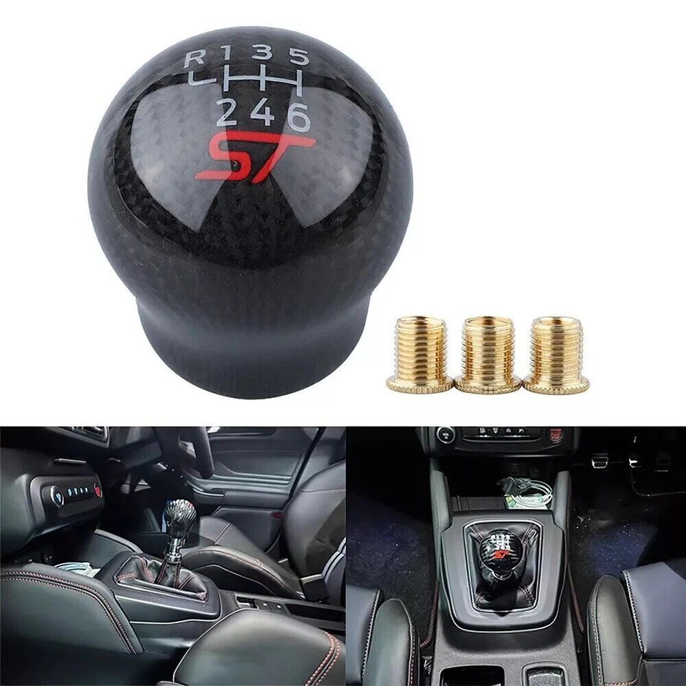 For Ford Fiesta ST Focus ST Carbon Fibre Gear Knob 6 Speed Gear Shift Knob UK~~
