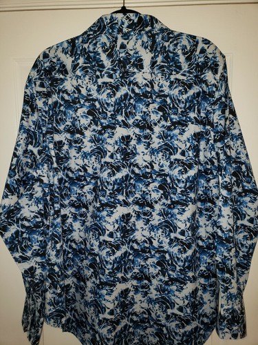 NWT Robert Graham Boughton Blue Large Long Sleeve Shirt Flip Cuff - Picture 8 of 9