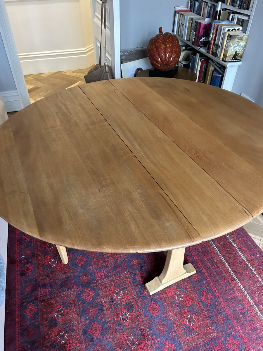 Ercol Burnham Gate Leg Table Elm Extending Drop Leaf Dining Table Model  610