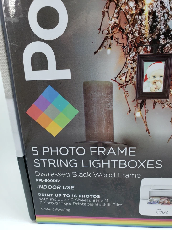 Conjunto de 5 luces de cadena para marco de fotos Polaroid para coronas barandillas decoración navideña Foto 4 de 4