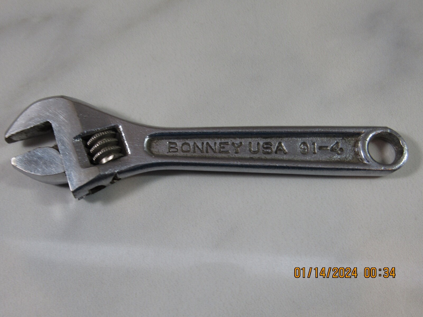 Bonney Adjustable Crescent Wrench 914 Alloy Steel Made in USA 4