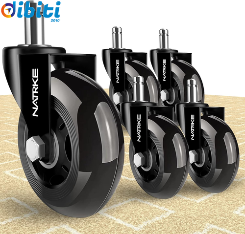 Rotelle per Sedie Ufficio, Stelo Di 11 Mm, 5 Rotelle Da Sedia Universali Ruote G - Foto 13 di 13