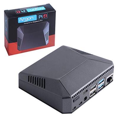 Argon One Raspberry Pi 4 Aluminiumgehäuse mit Lüfter, Aluminiumkühlkörper, Strom