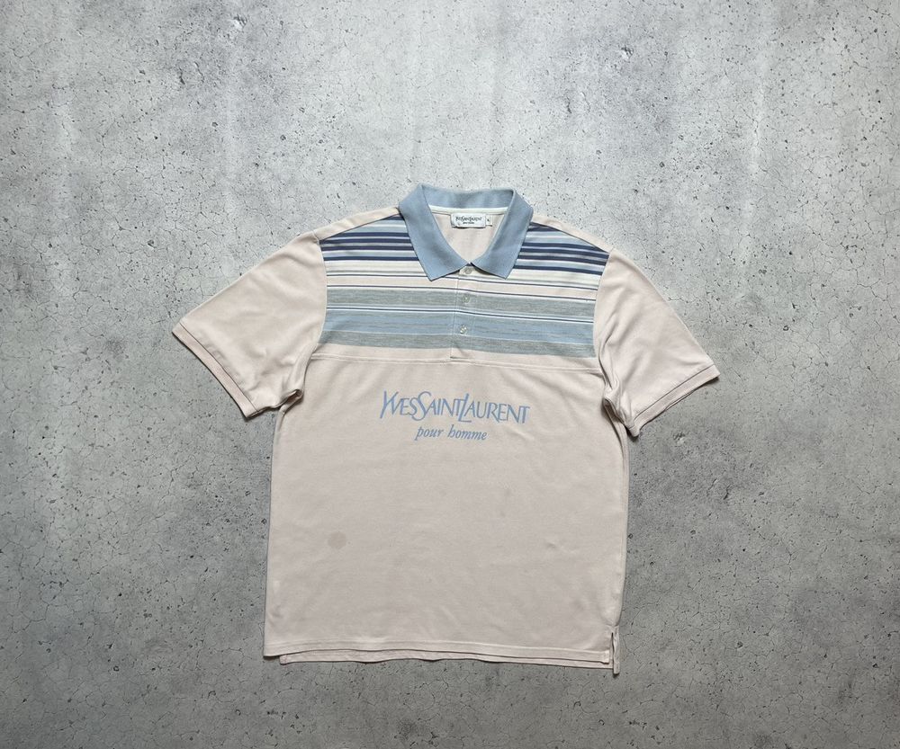 Polo di lusso vintage YSL Yves Saint Laurent grande logo