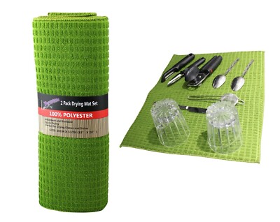 Microfiber Dish Drying Mat Pad Kitchen Counter Reversible Super Absorbent 2 Pack