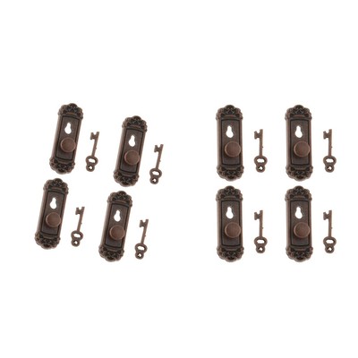 Odoria 1/12 Miniatur Schloss Mit Schlüssel – 4-teiliges Set Aus Metall Für Puppenhäuser & DIY-Projekte