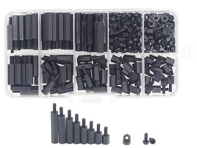 320pcs M2.5 Nylon Hex Spacer Standoffs Screws Nuts Assortment Kit; Male-Femal...