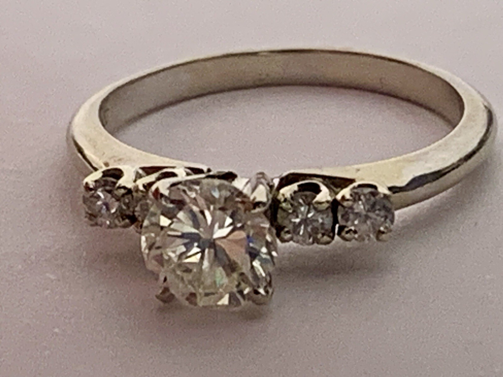 Solitaire 14k Solid White Gold Diamond Ring. Esta… - image 3