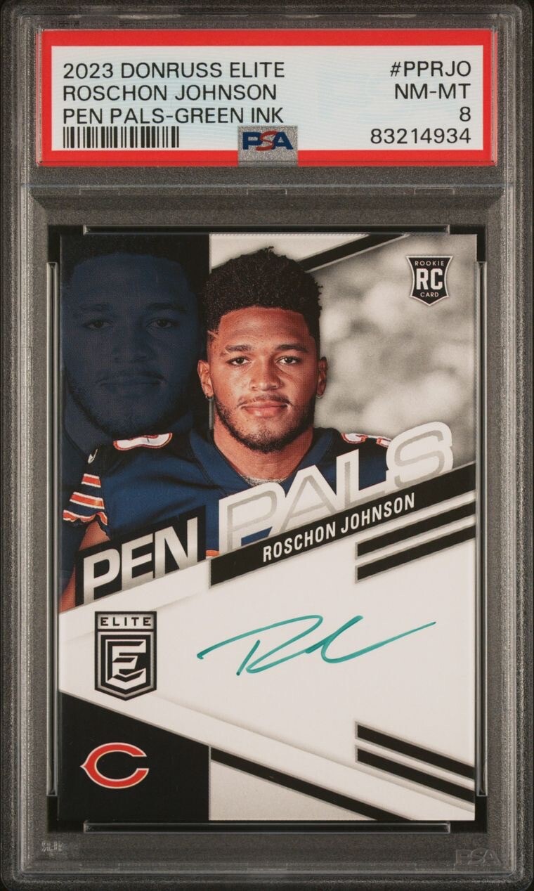 Roschon Johnson Panini Donruss Elite Pen Pals #PPRJO Green Ink