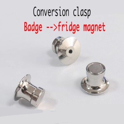 Badge to Fridge Magnet Converter Pin to Strong Magnetic Clip Metal DIY Fixing