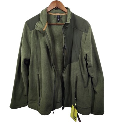 Mens NWT All In Motion Green Polartec Full Zip Fleece Jacket Small