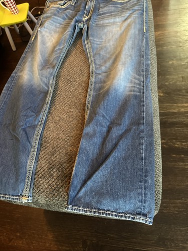 HOT USA Men TRUE RELIGION RICKY BIG QT DISTRESS Baggy Denim Jeans 44x32 - Picture 16 of 21