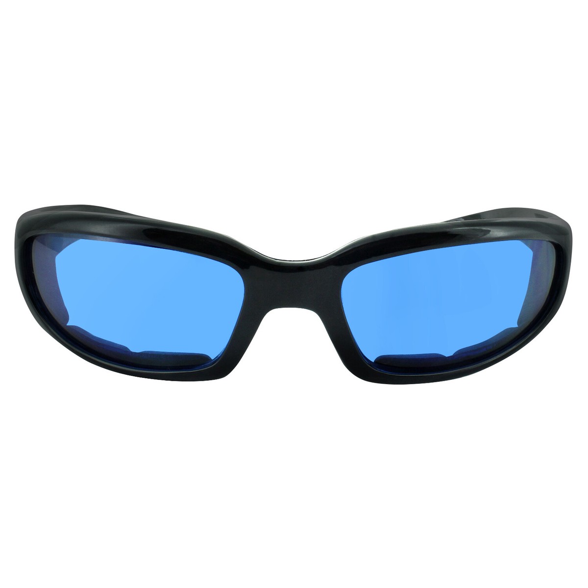 Global Vision Chicago Padded Riding Glasses (Black Frame/Blue Lens
