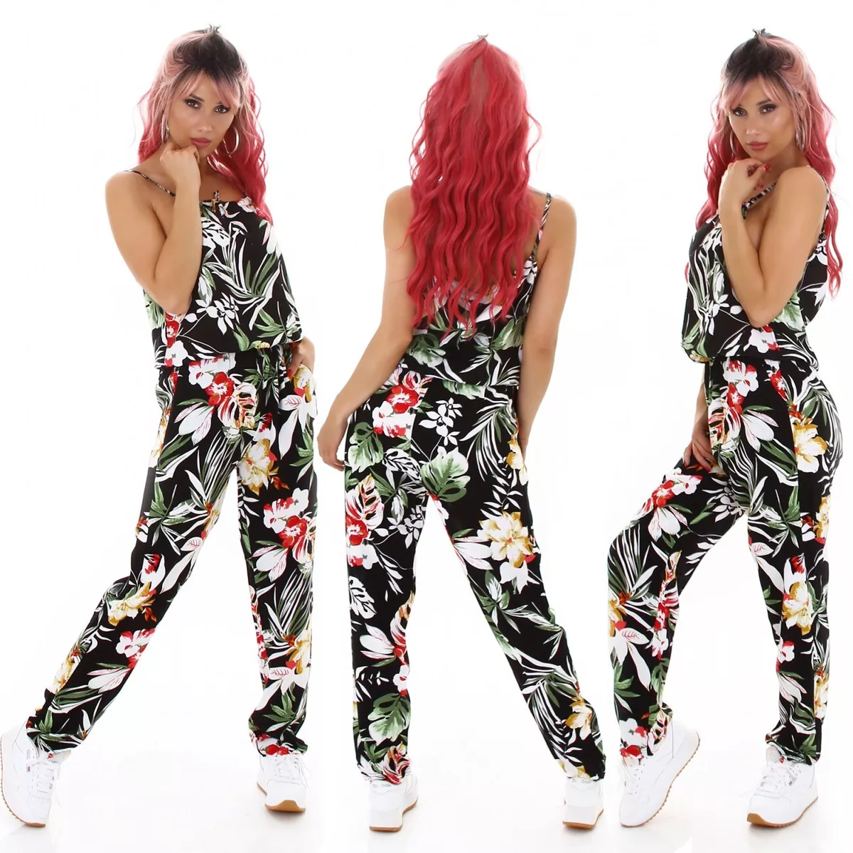 Tuta Elegante Cerimonia Donna Jumpsuit Intera Nera Estiva Sexy