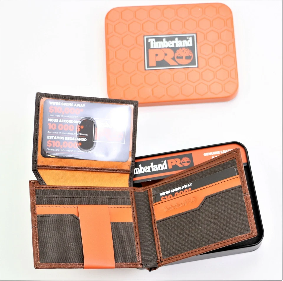 New Timberland Pro Patch Passcase Wallet Genuine Leather RFID Protection  - Image 4 of 4