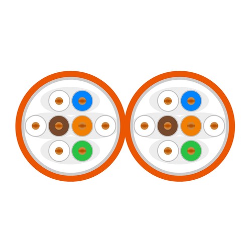 CAT.7 Verlegekabel Netzwerkkabel Installationskabel orange 50m Duplex AWG23 LAN - Afbeelding 5 van 5