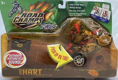 2000 Road Champs MXS Carey Hart RACER Moto Rider Sealed Figure = MINT on Card!!