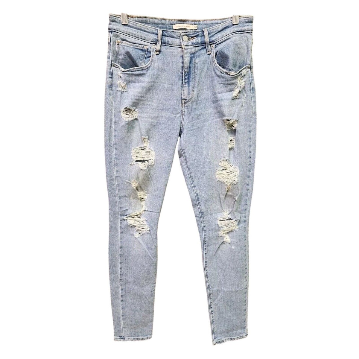 Levis 721 High Rise Skinny Jeans Women's Light Wash Distressed