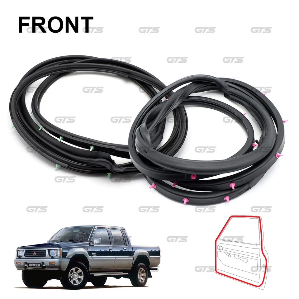 Fits Mitsubishi Mighty Max L200 1989 '95 Front Weatherstrip Door Rubber Seal - Image 4 of 4